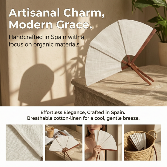 Spanish four-ply cotton fan is elegant