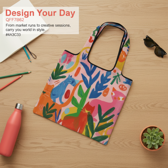 Customizable folding bags, customizable pattern folding shopping bags, suitable for daily use and lightweight.