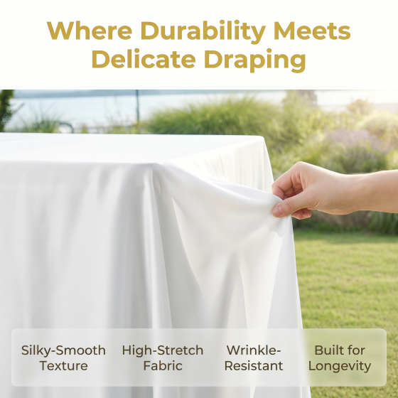 Rectangle Table Clothes Versatile Fabric Table Cover for Folding Table, Parties, Holiday Dinner, Trade Show