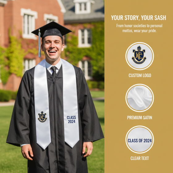 Custom Name Graduation Stole Personalization Shawl For Ceremony Photo