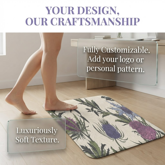 Customizable pattern plush floor mat, soft and elegant in appearance