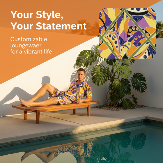Customizable pattern men's home wear, customizable pattern pajamas for home use